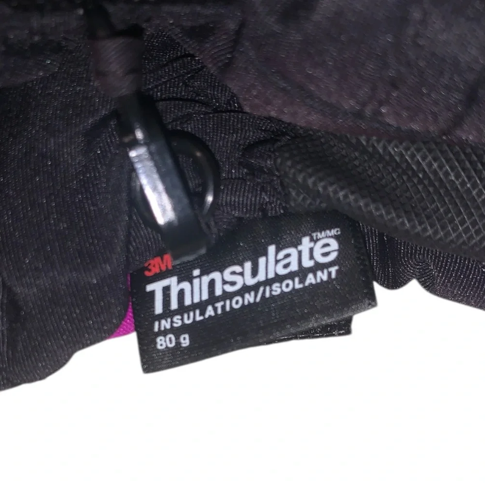 Thinsulate 3M 80G Insulation Black and Purple Mittens Girls